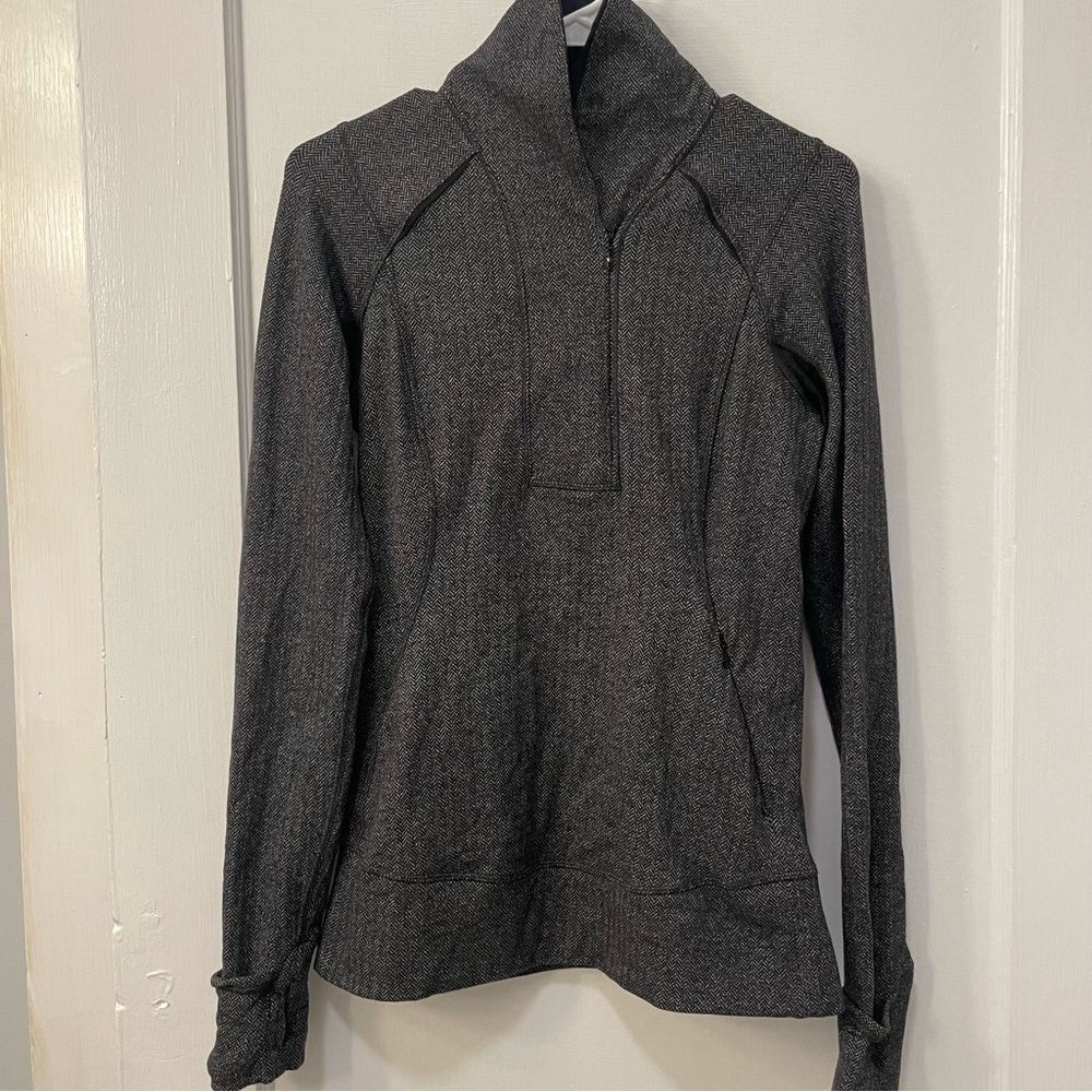 Lululemon Think Fast Pullover Heathered Herringbone